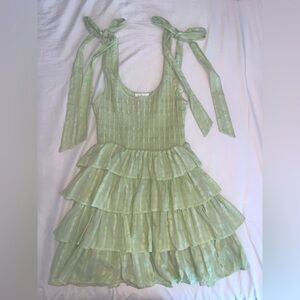 MABLE Green short ruffle dress